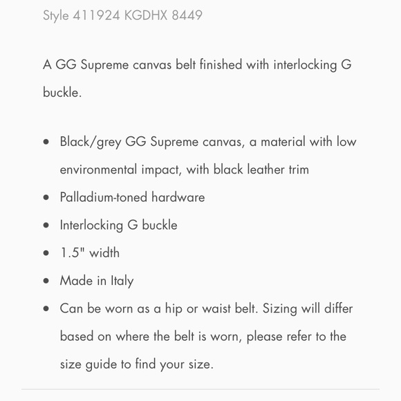 GG Supreme Canvas Belt Size 95 - Picture 11 of 12